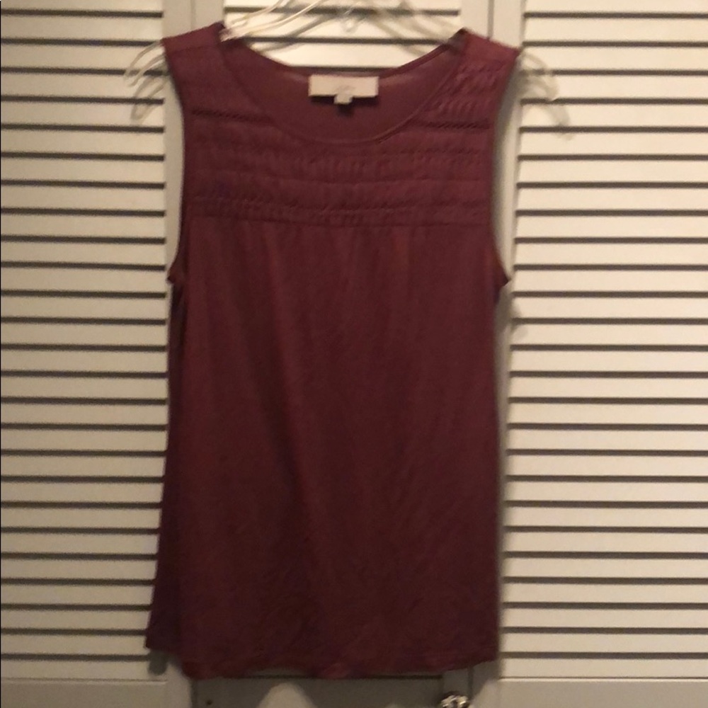 Loft dusty rose sleeveless shirt